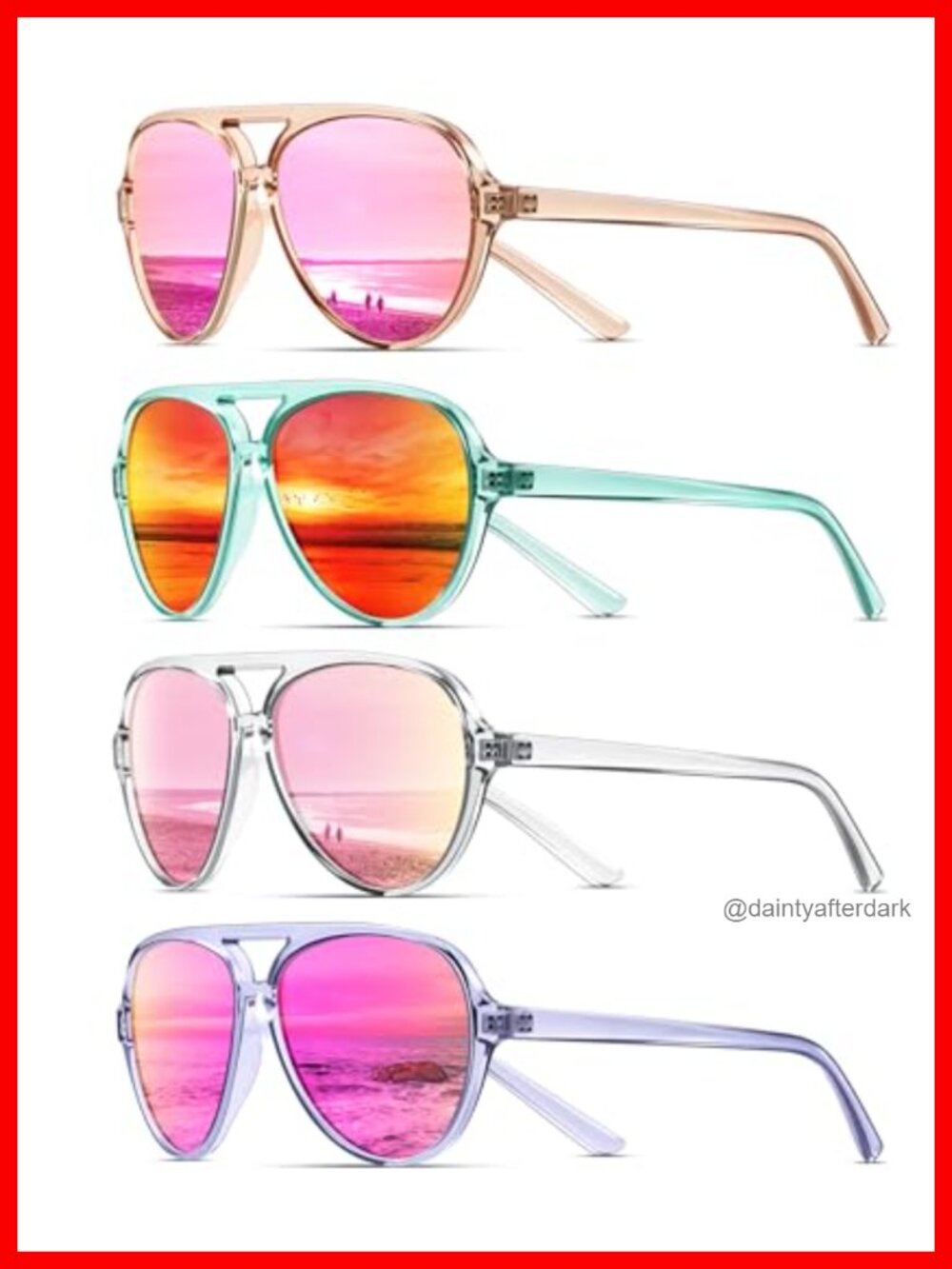 KUGUAOK Polarized Aviator Sunglasses for Women Sporty Running Tangle Free Frame
